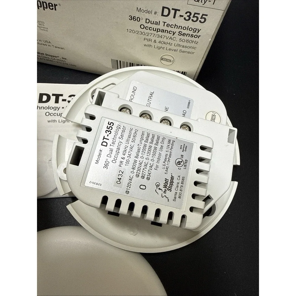 Wattstopper DT-355 Dual Tech Ceiling Occupancy PIR Ultrasonic Sensor 120-347V